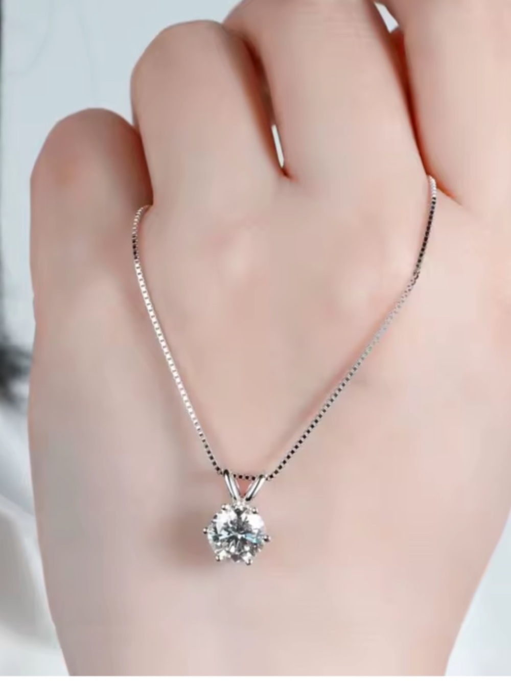 4CT Diamond 925 Necklace + Pendant GRA Certificate - Picture 5 of 9